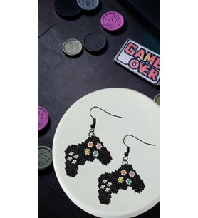 Miyuki Boncuk El Yapımı Joystick Oyun Konsolu Gamepad Küpe