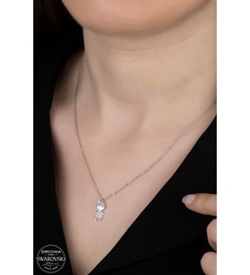SWAROVSKİ CRYSTAL KIZ ÇOCUK 925 AYAR GÜMÜŞ KOLYE