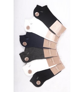 ALEXANDERGARDI 6 ÇİFT BAMBU KOKULU DİKİŞSİZ PATİK ÇORAP (23-CRP08) (Çok Renkli)
