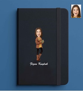 Kişiye Özel Kadın Model 13x21 Siyah Defter-51