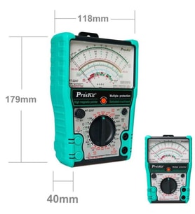 Proskit MT-2207 Analog Multimetre AC/DC 1000v 10 Amper Buzzer Test Lead