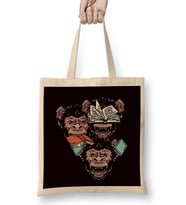 See Speak Hear No Evil Japan Monkeys Gorilla Books Emoticon Bez Çanta Uzun Saplı