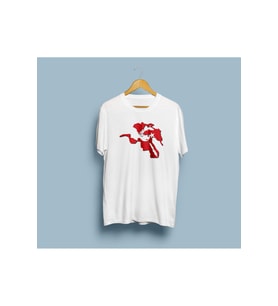 Oversize Osmanlı İmparatorluğu Haritası Baskılı Unisex T-shirt (Beyaz)