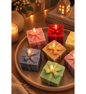 Hediye Kutusu 3'lü Mum - Mumelia Candles Doğal Soya, El Yapımı, Dekoratif