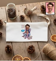 Kişiye Özel Karikatürlü Dog Dad Köpek Babası Kalemlik Ham Bez Babalar Günü Hediyesi