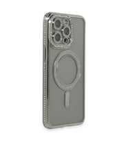 Iphone 15 Pro Kılıf Joke Simli Magneticsafe Kılıf - Gri