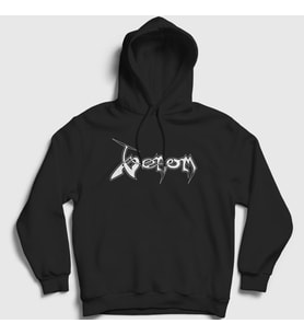 Presmono Unisex Siyah Logo V2 Venom Kapüşonlu Sweatshirt 121932tt