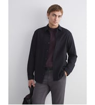 LCW Vision Siyah Regular Fit Uzun Kollu Gabardin Erkek Gömlek