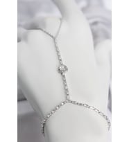 Gümüş Renk Pirinç Zirkon Taşlı Kalp Model Şahmeran 5886 - SSSSSS6769-5775