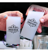Erkek Sevgiliye Hediye Tasarım İkili Rakı Bardağı