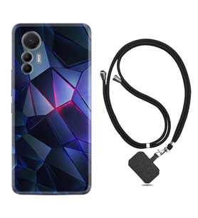 Xiaomi 12 Lite Kılıf Resimli Boyun Askılı İpli Desenli Silikon Series Üçgenler 2 1872