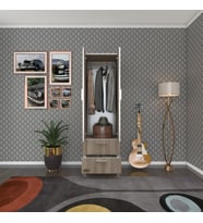 Kenzlife gardırop 2 kapaklı kapılı 2 çekmeceli kamelya 168*50*42 crd ayaklı gardolap dolap (Karışık)