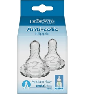 Brown's 2. Seviye Dar Ağız Silikon Biberon Emziği, İkili Paket