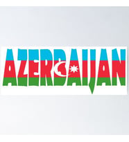 Azerbaycan Azerbaijan 18 Cm Araba Arka Cam Sticker MD2