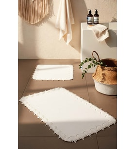 Bella Ekru 2'li Yıkanabilir Banyo & Klozet Paspas Takımı