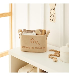 Ocean Home Textile Çocuk Odası Jüt Keten Kumaş Sepet 24 x 17 x 14 cm