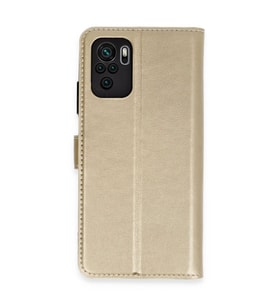 Xiaomi Mi Note 10 Trend S Plus Kapaklı Kılıf - Gold
