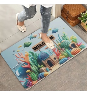Valerine Life Akvaryum City Hoş Geldiniz Kapı Önü Paspası 45x70cm