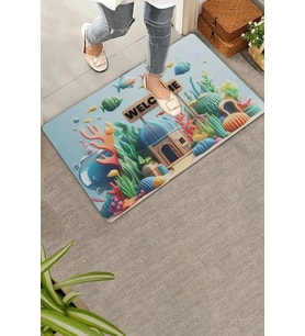 Valerine Life Akvaryum City Hoş Geldiniz Kapı Önü Paspası 45x70cm