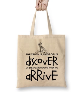 When We Arrive Calvin And Hobbes Quote Bez Çanta Uzun Saplı