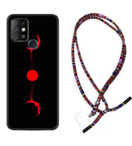 INFINIX Hot 8 9 10 11S Hot 10 Play 10T Kılıf Boyun Asklı Rasta Silikon Red Moon 1710