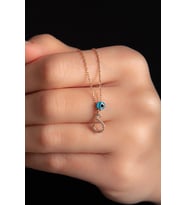 Zirkon Taşlı S Harf Kolye  Rose Gümüş Altın Kaplama Kadın Gümüş Kolye 925 Ayar BEGÜMSİLVERR (Rose-Beyaz)