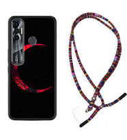 Tecno Spark 6 6 Go 8C 8 Pro 7 7 Pro Kılıf Boyun Asklı Rasta Silikon Red Moons 1747