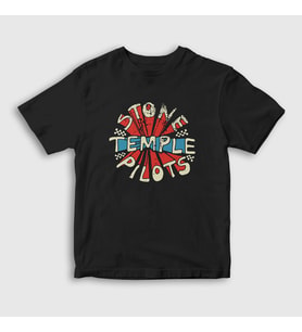Presmono Unisex Çocuk Siyah Stone Temple Pilots T-Shirt 450269tt