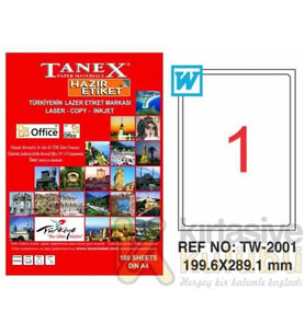 A4 HAZIR ETİKET YAPIŞKANLI - TANEX TW- 2001