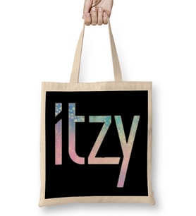 itzy Font Collage Bez Çanta Uzun Saplı