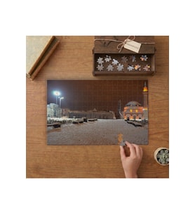 Cami - Karlı Gece Manzarası Tasarımı 240 parça Ahşap Puzzle Ahşap Kutuda MP02659