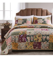 Home Patchwork Nevresim Takımı,%100 Pamuk, Patchwork Tasarımı, Çift Kişilik Yatak, XL, Çok Renkli