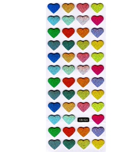 Sticker Kabartmalı Sticker Defter Planlayıcı Etiket (cb524) 16x7 cm- Renkli Kalpler