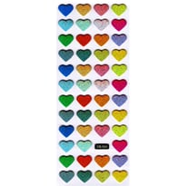 Sticker Kabartmalı Sticker Defter Planlayıcı Etiket (cb524) 16x7 cm- Renkli Kalpler