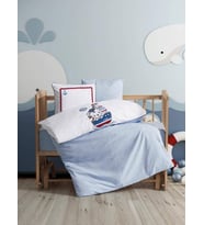 Cotton Box Pucnh Nakışlı Bebek Nevresim Takımı Miniyo Mavi (STD)