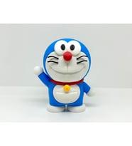 Doraemon Figürü - 3D Yazıcı Tasarım El Sallayan Doraemon Biblosu - Anime Karakter Dekorasyonu