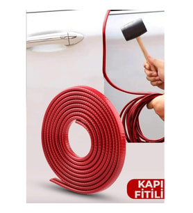 Oto Araç Kapı Koruma Fitili 5metre Parlak Kırmızı Renk Çarpma Çizilme Önleyici Fitil