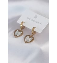 316L Çelik Gold Renk Kelebek Model Zirkon Taş Detay Kadın Küpe - TJ-BKP7482