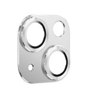Apple Apple iPhone 13 Mini Kamera Lens Koruyucu HD Metal Çerçeveli Tempered Glass Cam (Gümüş)