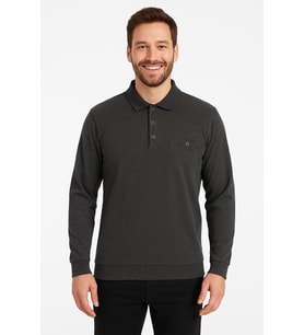 Ercan Regular Fit Polo Yaka Selanik Kazak - 7460 (Füme)