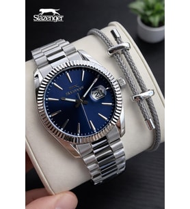 Slazenger İtalyan Tasarım Bileklik Hediyeli 2 Yıl Garantili 10 Atm Çelik Erkek Kol Saat ESL2583E390