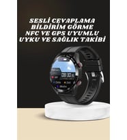 Akıllı Saat Amoled Ekran Metal Deri Kordonlu Uyku Sağlık Takibi Titreşimli