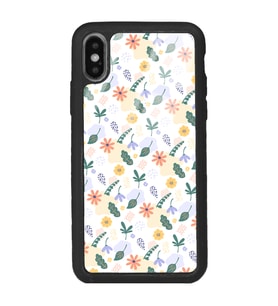 iPhone X - Xs Uyumlu Minik Çiçekler Tasarımlı Glossy Telefon Kılıfı