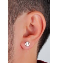 Tribal Model Gümüş Erkek Küpe