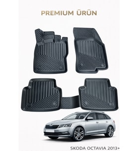 Skoda Octavia 2013+ ile Uyumlu 3D Oto Paspas Premium