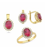 Ruby Altın Anturaj Set Takım (Çok Renkli)