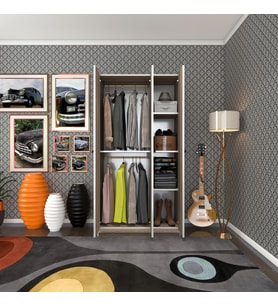 Kenzlife gardırop 3 kapılı kapaklı guzmanya crd 173*90*42 gardolap dolap ofis (Karışık)