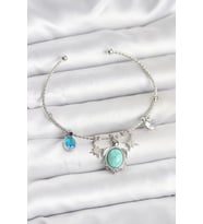 Caretta Caretta Charmlı Gümüş Renk Kadın Bileklik - TJ-BB8034