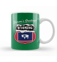 Seasons Greetings Wyoming Christmas Kupa Bardak Porselen