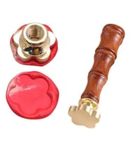 Boş Mum Mühür Pirinç Damga Başlığı 5 Yapraklı Çiçek 24x284mm